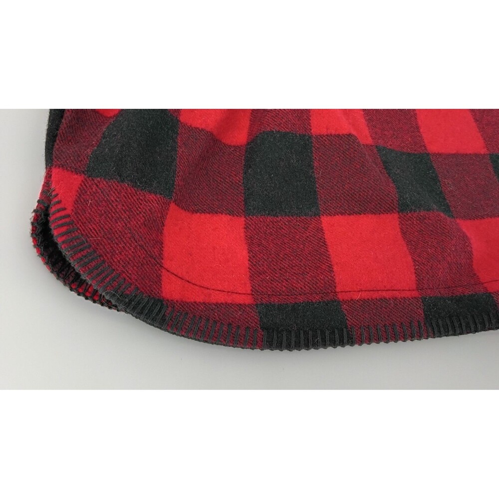 Buffalo Plaid Wool Blend Mini Skirt Red Black Lined Pleated Cabincore Size 10 - Picture 3 of 12